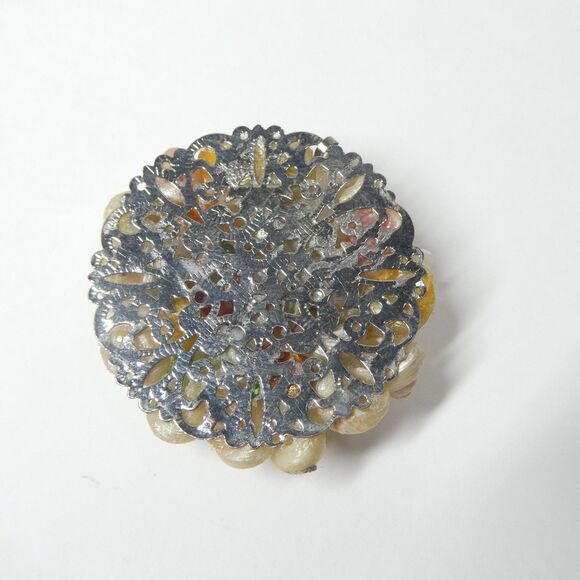 Dyed Trochus Shell Jewelry Set Pendant Bracelet Earrings Seashell Vtg Multicolor - Picture 11 of 11